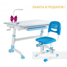 Комплект регулируемая парта  по высоте и наклону FunDesk Volare Blue+Детский стул FunDesk SST3 Blue (74923)