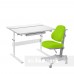 Комплект парта FunDesk Colore Grey + эргономичное кресло FunDesk Agosto Green