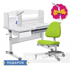 Комплект для школьников парта Cubby Rimu Grey + подростковое кресло FunDesk Ottimo Green