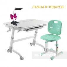 Комплект растущая парта Volare Grey + детский стул FunDesk SST2 Green (74916)
