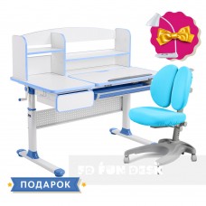 Комплект для школьника парта Cubby Rimu Blue + эргономичное кресло FunDesk Solerte Blue