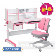 Комплект стол-трансформер Libro Pink + эргономичное кресло Diverso Pink Fundesk