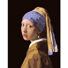 Картина по номерам BrushMe Девушка с жемчужной серёжкой. Ян Вермеер 40x50 (сложность 4)