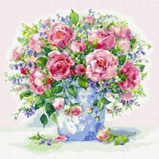 Картина по номерам Идейка Розовые розы (сложность 5) КНО3131