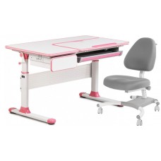 Комплект парта для девочек Cubby Toru Pink + подростковое кресло для дома FunDesk Ottimo Grey