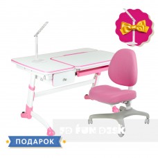 Комплект подростковая парта для школы Amare Pink + ортопедическое кресло Bello I Pink FunDesk