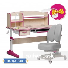 Растущий комплект для девочки парта Cubby Ammi Pink + ортопедическое кресло FunDesk Contento Grey