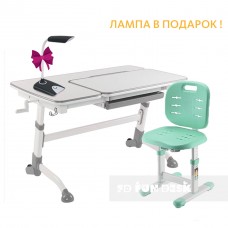 Комплект парта-трансформер для подростка FunDesk Amare Grey+детский стул FunDesk SST2 Green