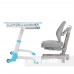 Комплект парта  FunDesk Volare Blue + ортопедическое кресло для подростков FunDesk Contento Grey