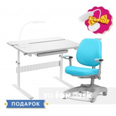 Комплект для школьника парта Colore Grey + ортопедическое кресло FunDesk Delizia Mint