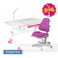 Комплект для девочки растущая парта FunDesk Amare Pink + ортопедическое кресло FunDesk Bravo Purple