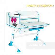 Парта трансформер для школьника для дома FunDesk Amare II Blue с выдвижным ящиком (33655)