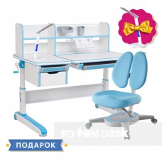 Комплект для мальчика стол-трансформер Libro Blue+универсальное кресло FunDesk Primavera II Blue