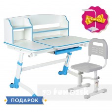 Комплект для школьника парта FunDesk Amare II Blue + детский стул FunDesk SST3L Grey