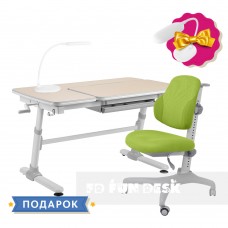 Комплект для школьника стол-трансформер FunDesk Invito Grey + эргономичное кресло FunDesk Inizio Green