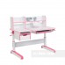 Растущий комплект стол-трансформер FunDesk Libro Pink + подростковое кресло FunDesk Primo Grey