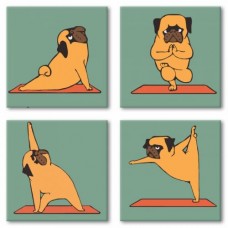 Картина по номерам Идейка Полиптих: Yoga-dog