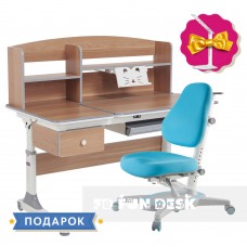 Комплект парта для школьников Cubby Tulipa Grey + кресло FunDesk Primavera I Blue