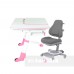 Комплект подростковая парта Amare Pink с выдвижным ящиком + универсальное кресло FunDesk Bravo Grey