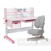 Растущий комплект стол-трансформер FunDesk Libro Pink + ортопедическое кресло FunDesk Contento Grey