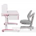 Растущий комплект стол-трансформер FunDesk Libro Pink + ортопедическое кресло FunDesk Contento Grey