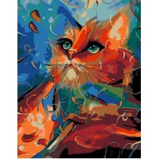 Картина по номерам Rainbow Art Bright Cat 35х45см