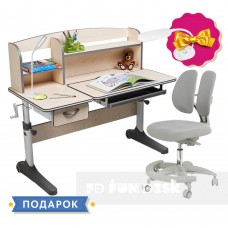 Комплект растущая парта для школьников Cubby Ammi Grey + кресло для дома FunDesk Primo Grey