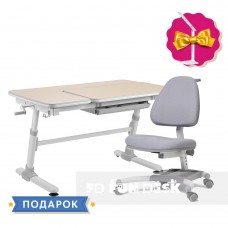 Комплект стол-трансформер FunDesk Invito Grey + подростковое кресло для дома FunDesk Ottimo Grey