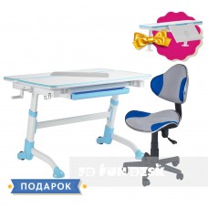 Комплект парта  FunDesk Volare Blue + детский стул для школьника FunDesk LST3 Blue-Grey