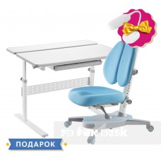 Комплект парта Colore Grey + подростковое кресло FunDesk Primavera II Blue