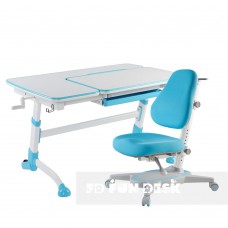 Комплект парта-трансформер для школьника FunDesk Amare Blue + кресло FunDesk Primavera I Blue