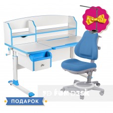 Комплект парта для подростка Sognare Blue + детское ортопедическое кресло Bravo Blue FunDesk