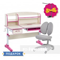 Растущий комплект для девочки парта Cubby Ammi Pink + эргономичное кресло FunDesk Solerte Grey